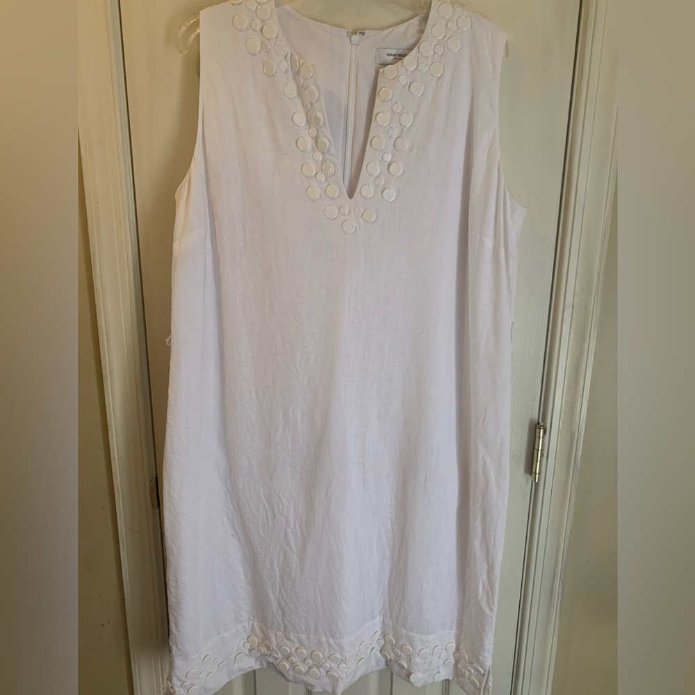 Isaac Mizrahi for Target White Cotton Button Shift Dress, women size 18